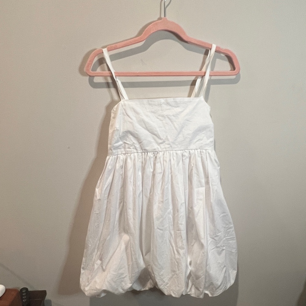 Forever 21 White Spaghetti Strap Bubble-Hem Dress for Kids